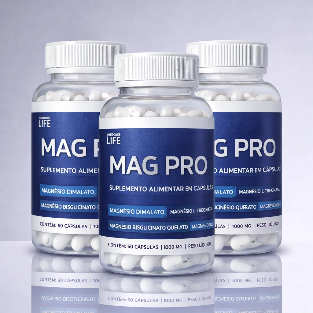 Mag Pro - 4 Magnésios L-Treonina, Quelato, Dimalato e Taurato (60 cápsulas)