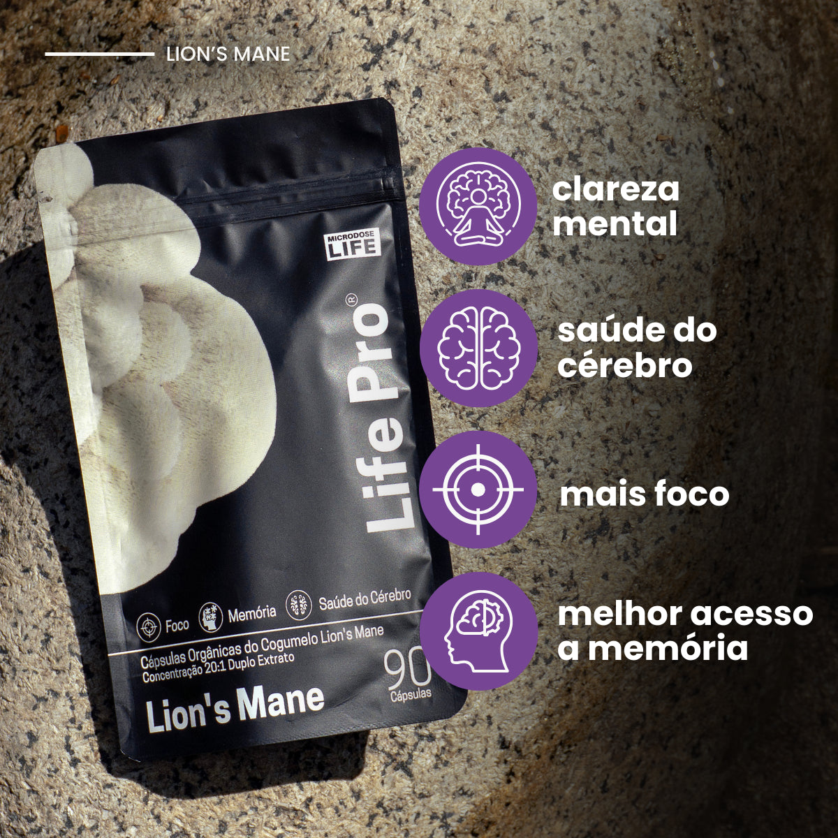 Cogumelo Lion's Mane | Extrato Encapsulado 90 caps