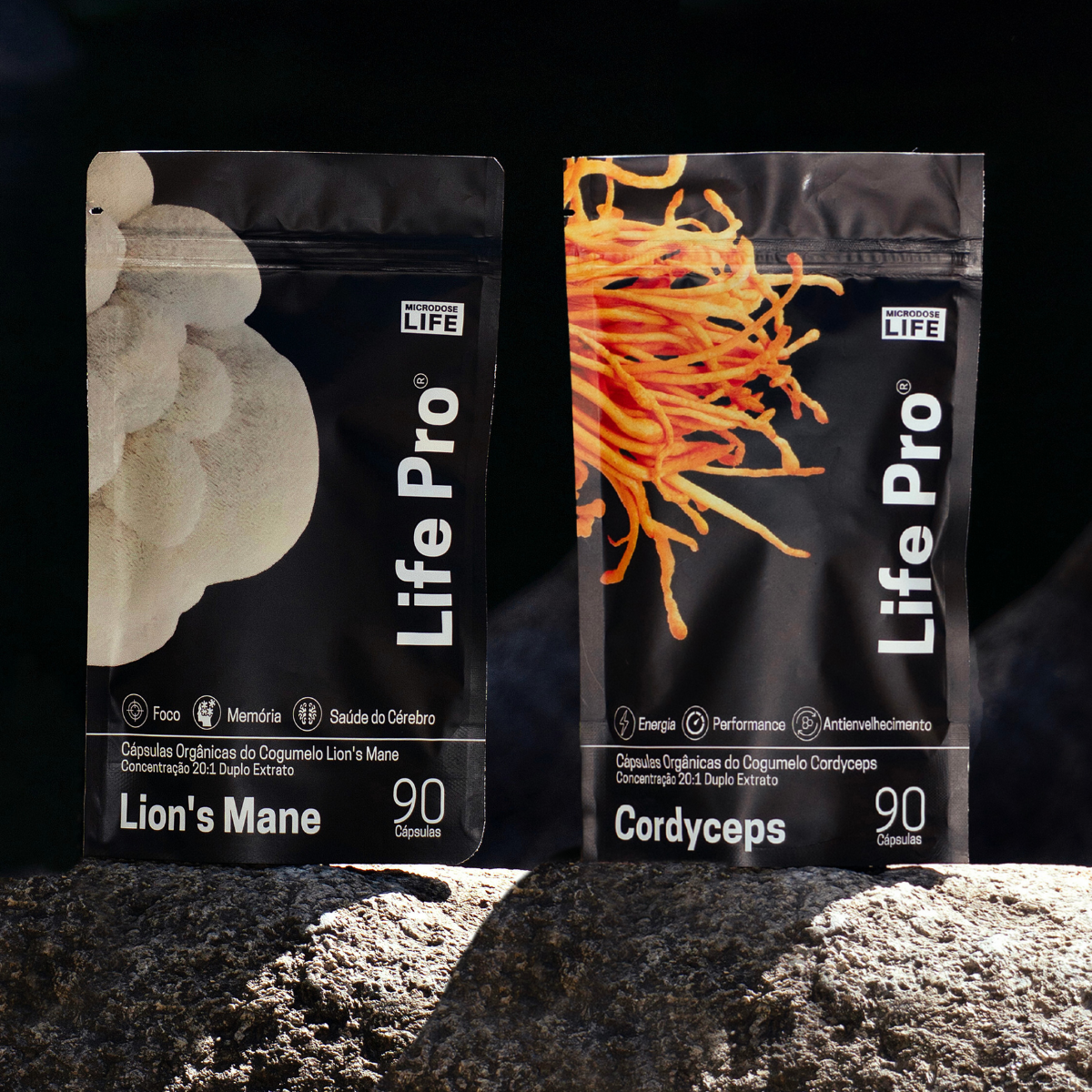 Kit Foco e Energia Lions Mane + Cordyceps Militaris | Extrato encapsulado 90 caps