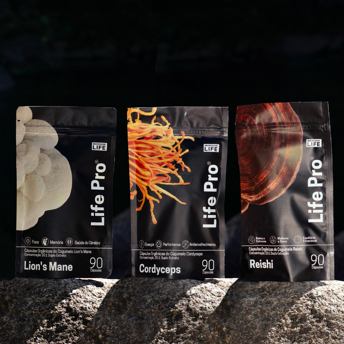 Kit Foco, Energia e Equilíbrio | Lions Mane + Cordyceps + Reishi