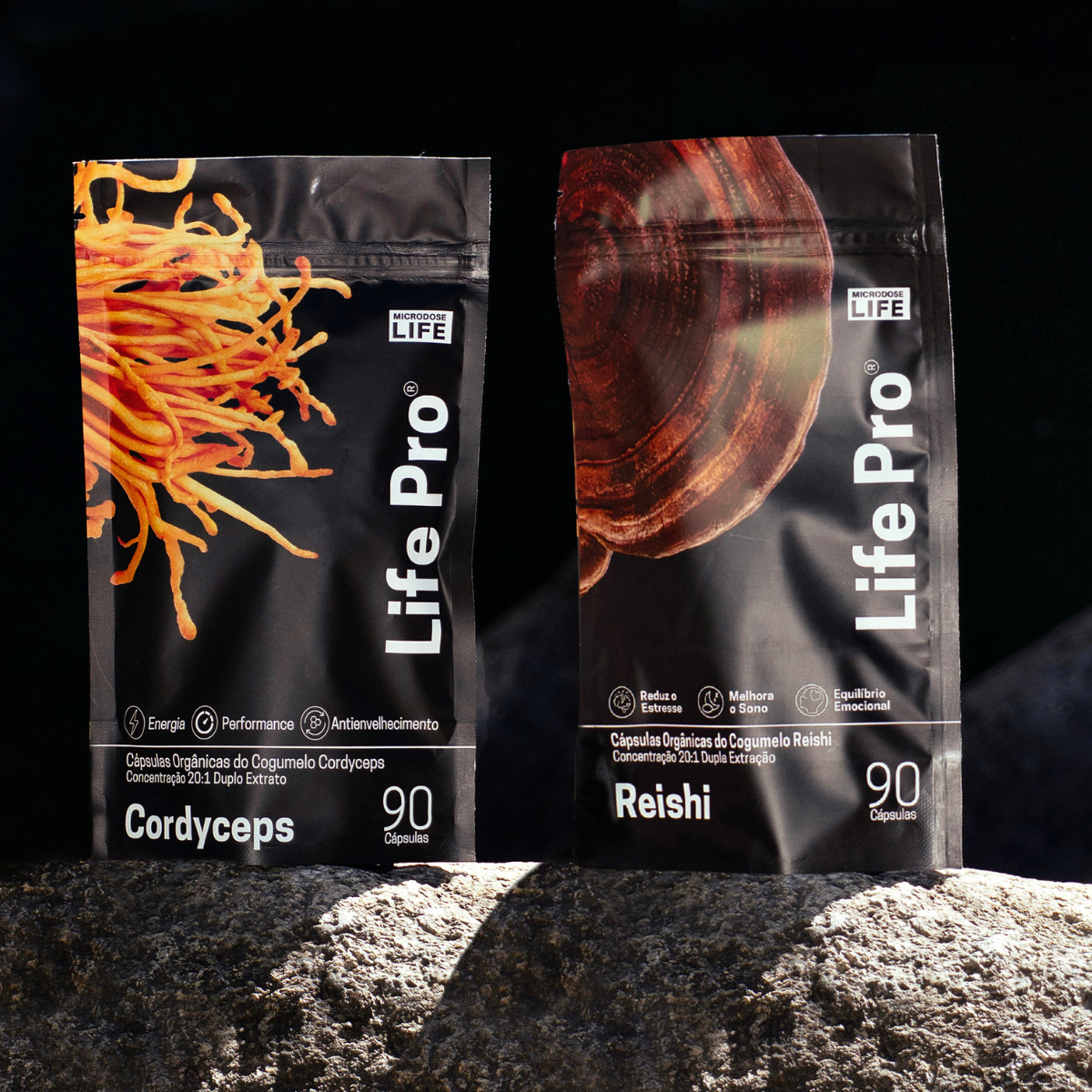 Kit Energia e Equilíbrio Cordyceps Militaris + Reishi Extrato encapsulado 90 caps.